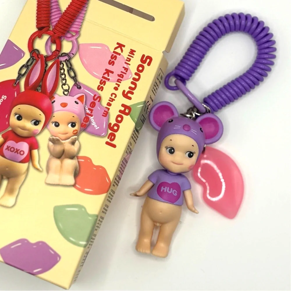 New Kewpie/Angel Mini Figure Keychain, Purple Mouse Costume, Open Blind Box